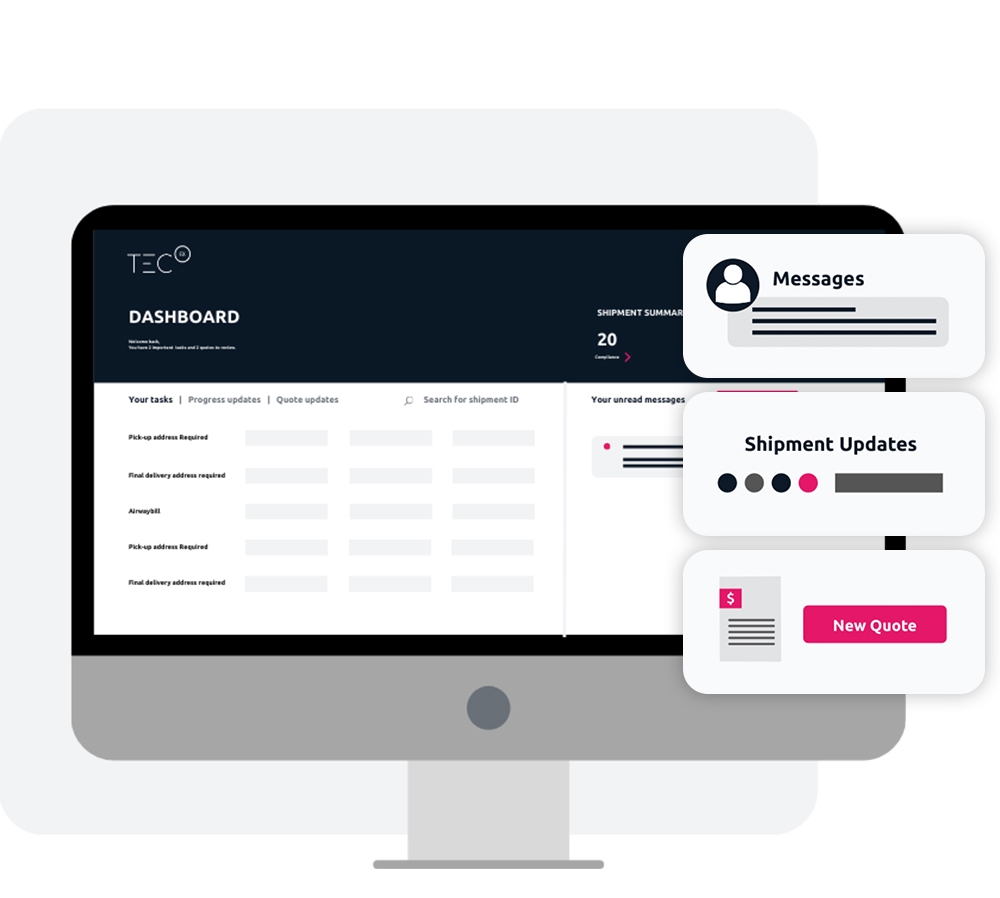 TecEx App homepage